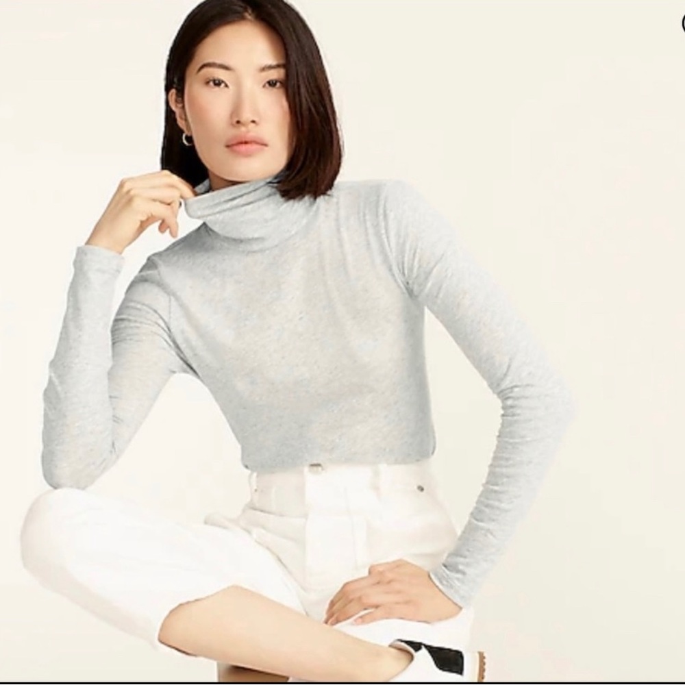 J. Crew Light Gray Long Sleeve Turtleneck
